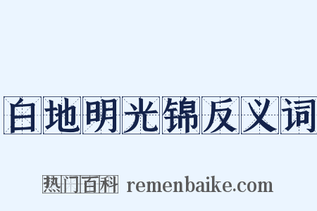 白地明光锦反义词是什么意思的图片